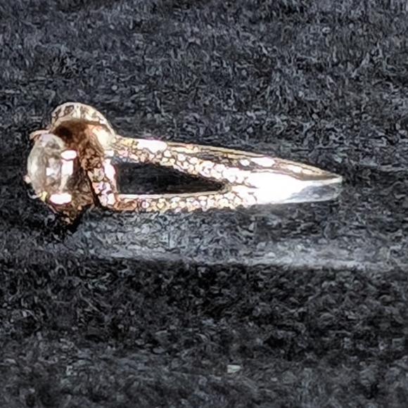 Primrose Knotted Rose Gold Plated Sterling Silver CZ Solitaire Clusters Sz 6.75 - Picture 7 of 12